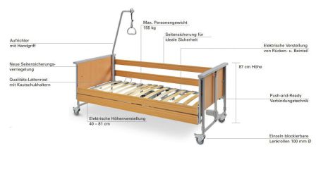 Pflegebett Domiflex domiflex® 3  Buche